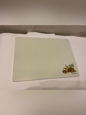 Vintage Corning Ware Wildflower Counter Saver Glass Cutting Board Rectangular